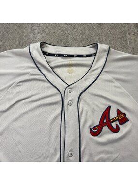 Atlanta Braves Dynasty Series Jersey Men XL Gray Tomahawk MLB Genuine Button Up